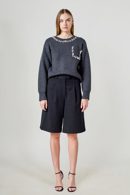 Endless Rose Featured | Relaxed Jewel Trim Sweater