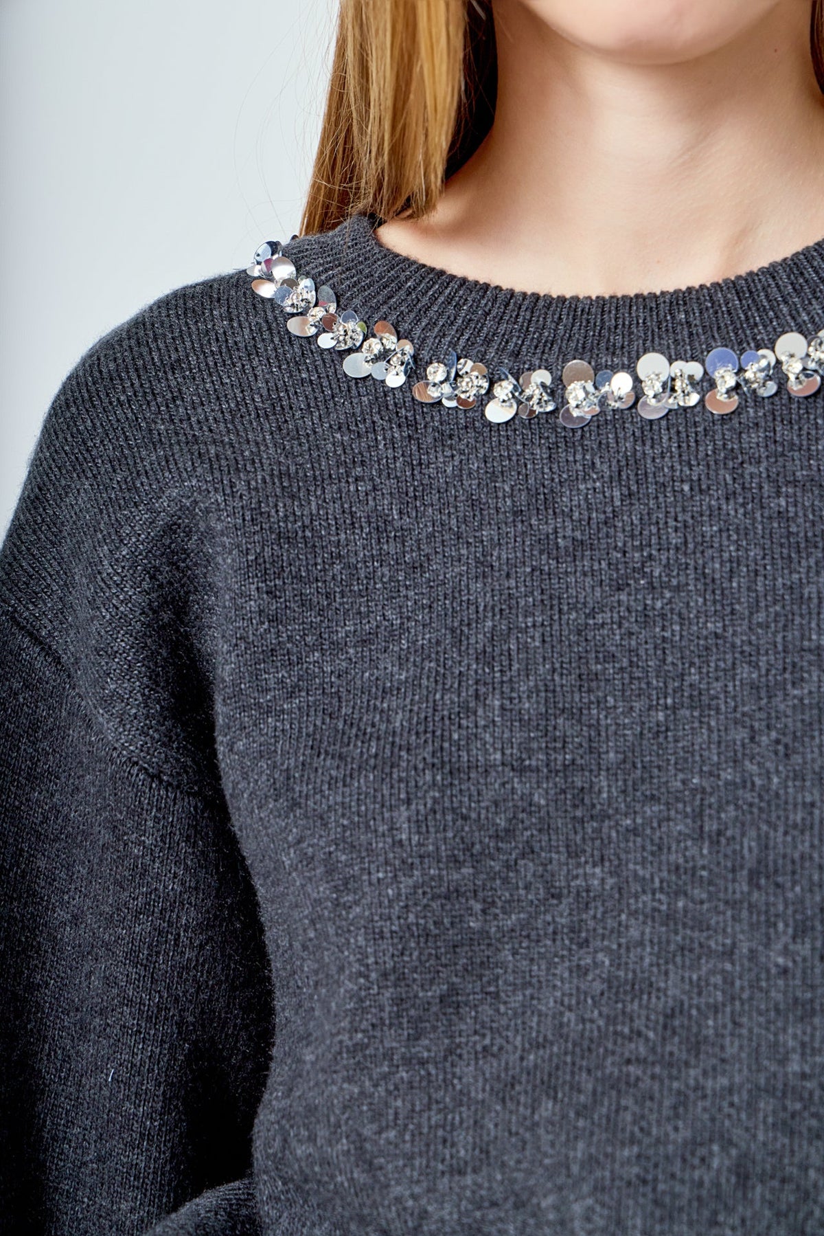 Endless Rose Featured | Relaxed Jewel Trim Sweater