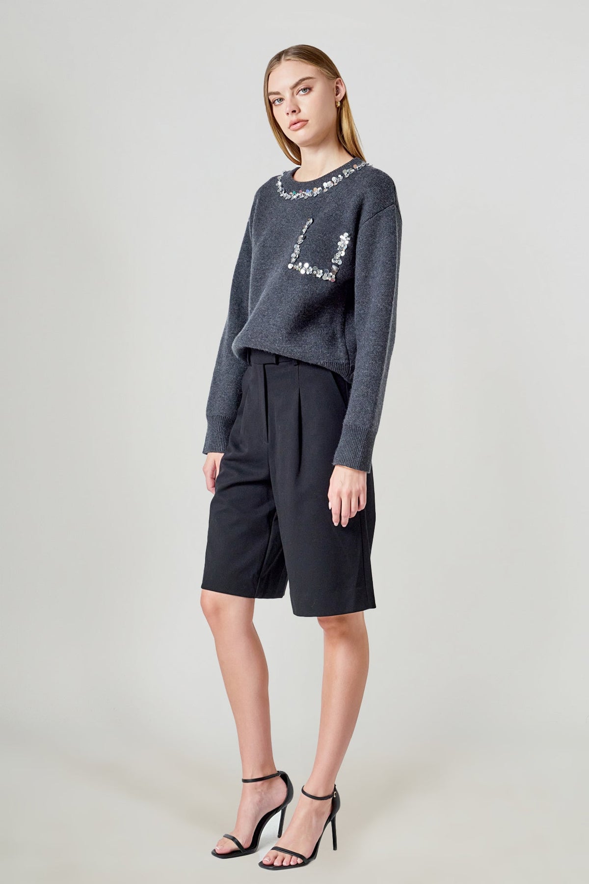 Endless Rose Featured | Relaxed Jewel Trim Sweater