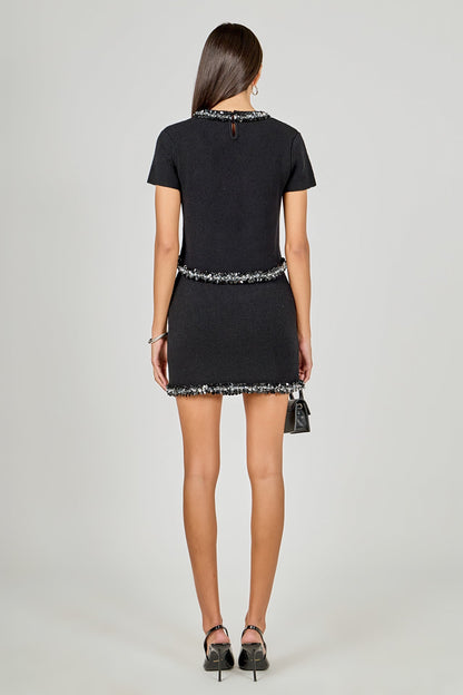 Endless Rose Signature | Jewel Trim Knit Short Sleeve Top