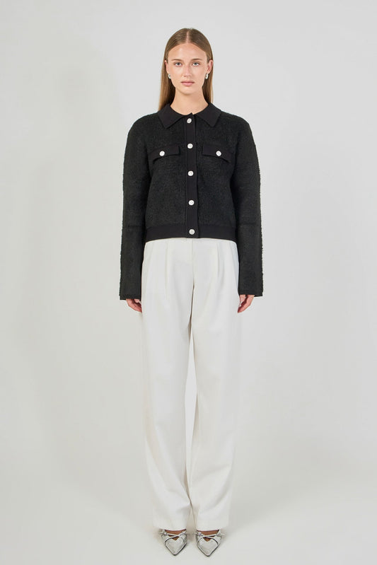 Endless Rose Best Price | Collared Button Up Cardigan