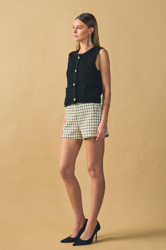 Endless Rose Everyday | Boucle Tweed Check Shorts