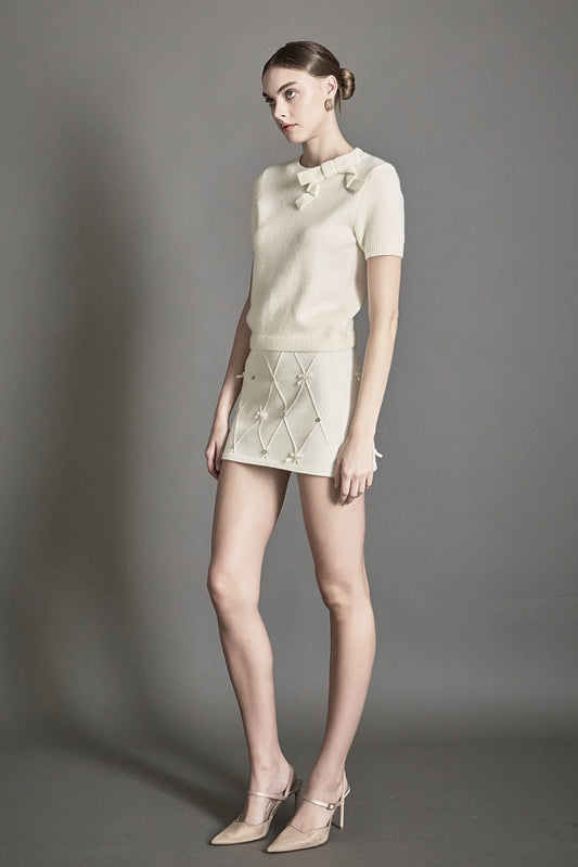 Endless Rose Premium | Bow Detail Mini Skirt