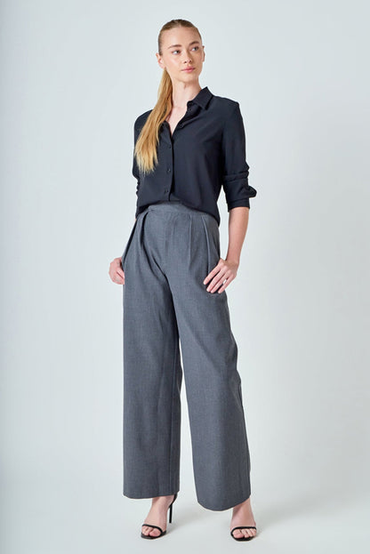 Endless Rose Exclusive | Mid Rise Pleated Wide leg Trousers