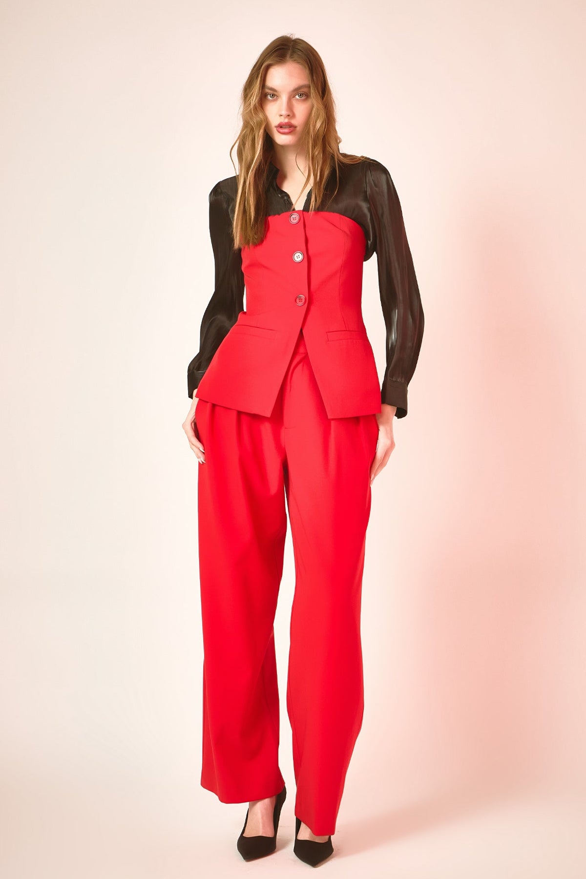 Endless Rose Exclusive | Mid Rise Pleated Wide leg Trousers