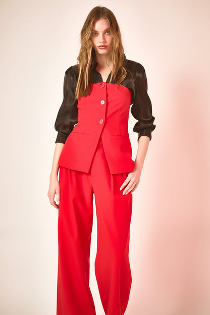 Endless Rose Exclusive | Mid Rise Pleated Wide leg Trousers