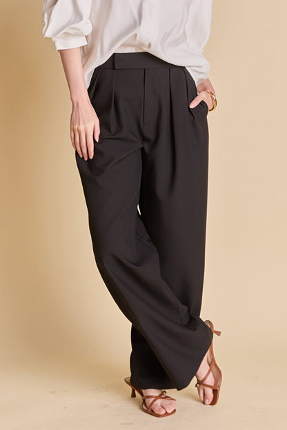 Endless Rose Exclusive | Mid Rise Pleated Wide leg Trousers
