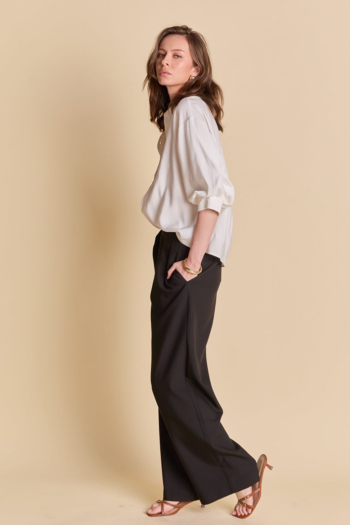Endless Rose Exclusive | Mid Rise Pleated Wide leg Trousers