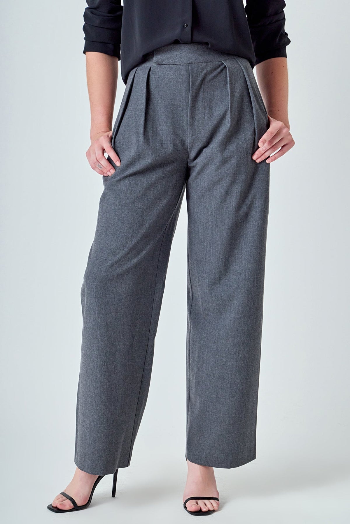 Endless Rose Exclusive | Mid Rise Pleated Wide leg Trousers