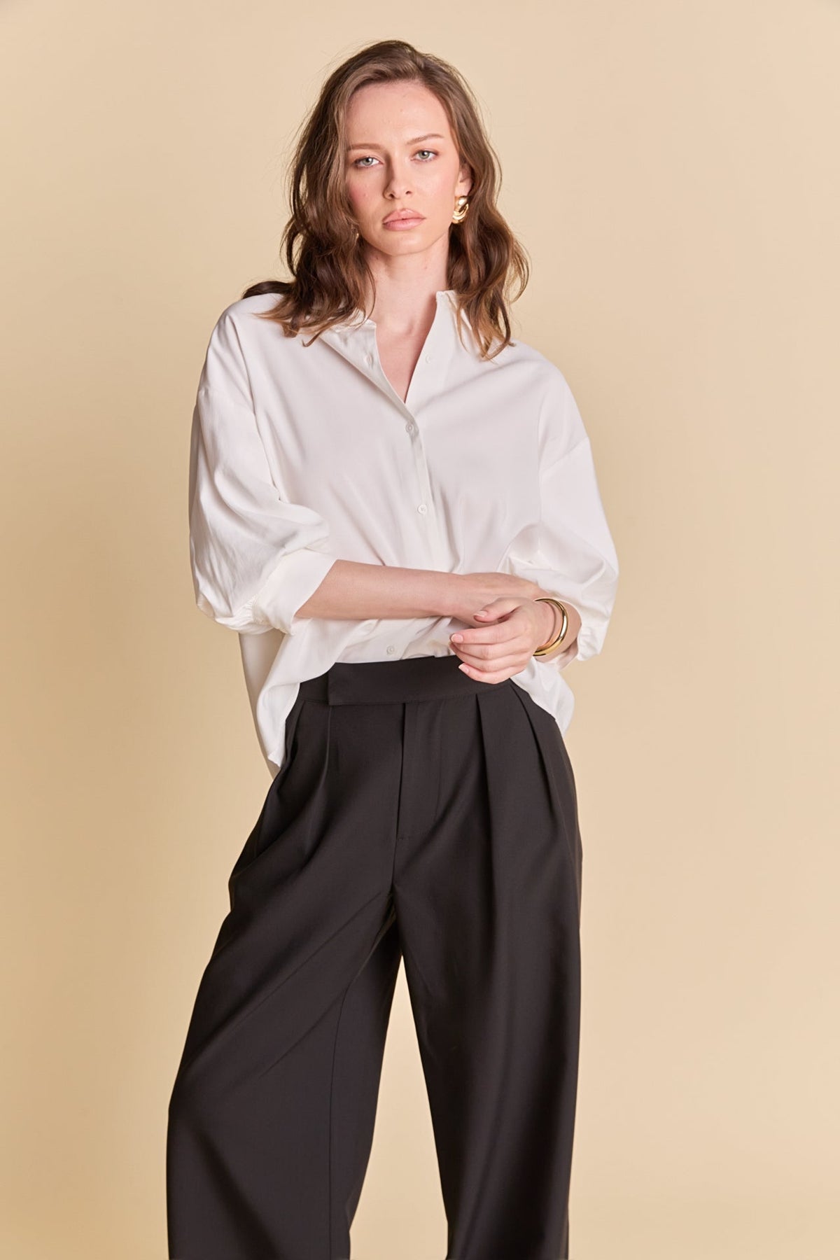 Endless Rose Exclusive | Mid Rise Pleated Wide leg Trousers