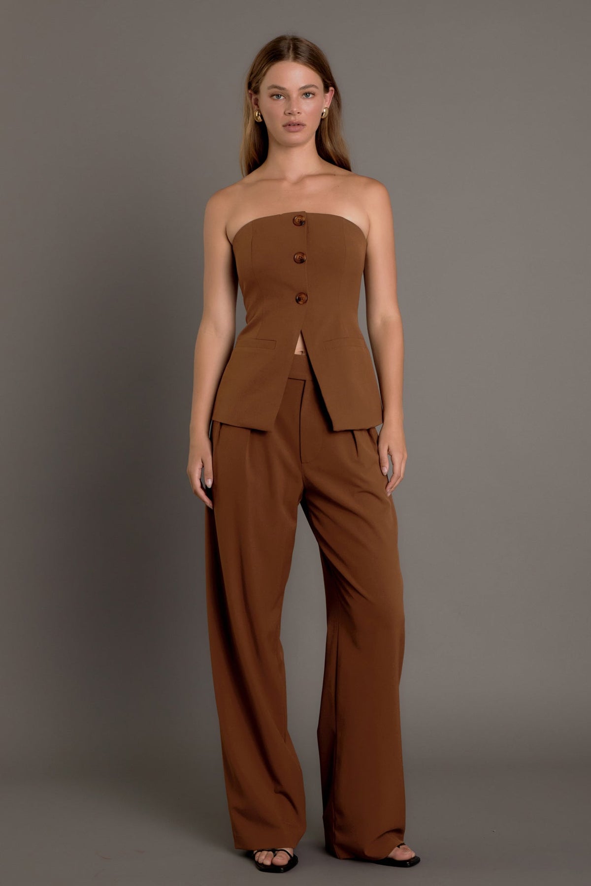 Endless Rose Exclusive | Mid Rise Pleated Wide leg Trousers