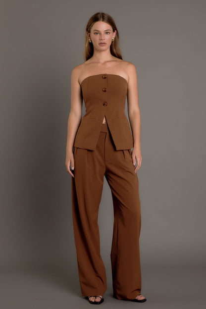 Endless Rose Exclusive | Mid Rise Pleated Wide leg Trousers