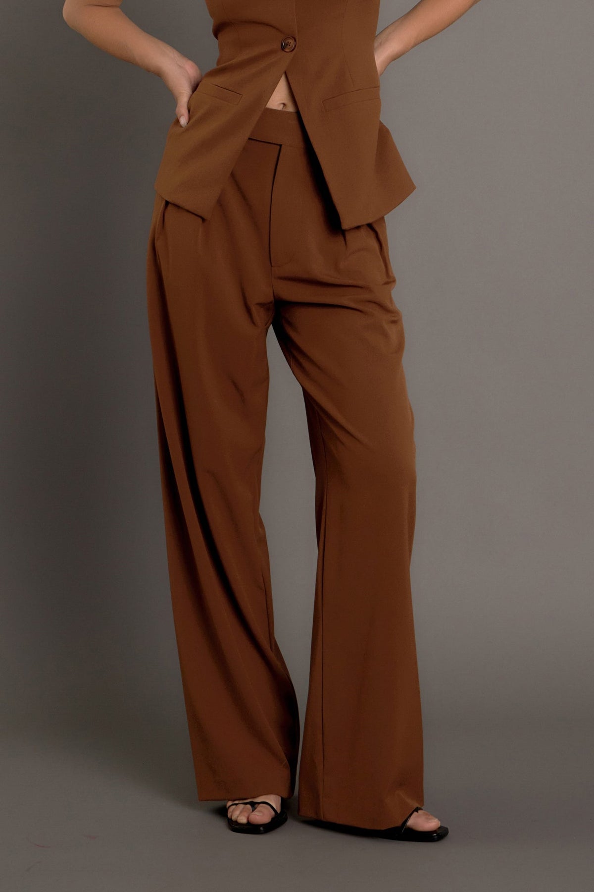 Endless Rose Exclusive | Mid Rise Pleated Wide leg Trousers