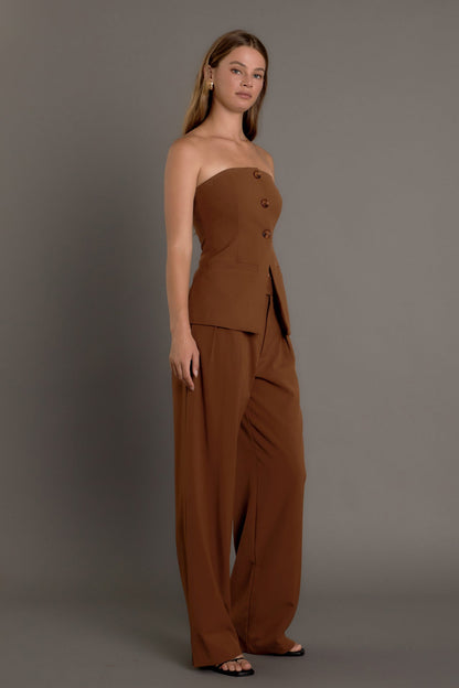 Endless Rose Exclusive | Mid Rise Pleated Wide leg Trousers
