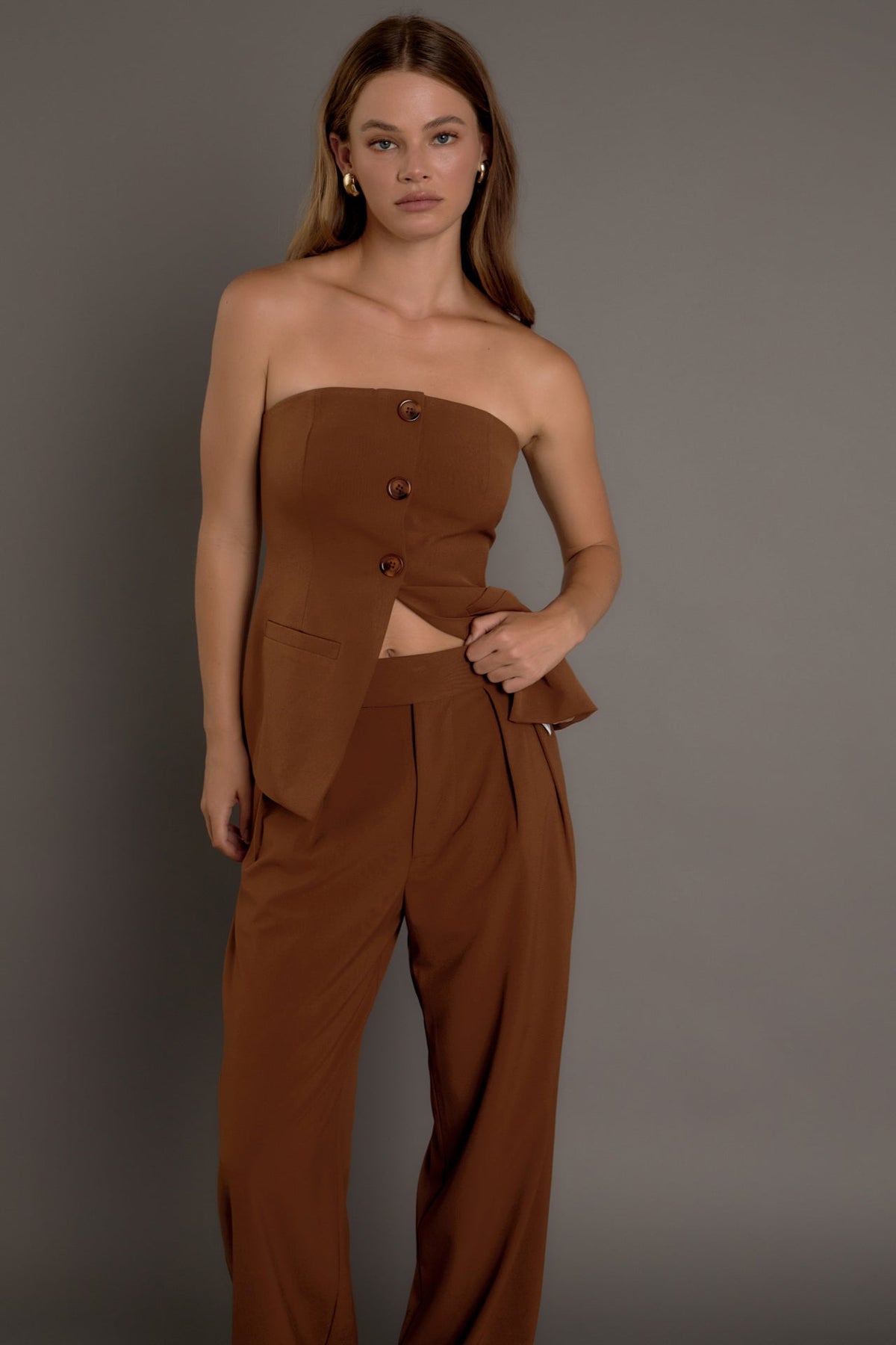 Endless Rose Exclusive | Mid Rise Pleated Wide leg Trousers