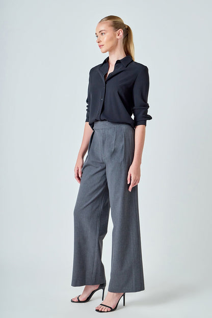 Endless Rose Exclusive | Mid Rise Pleated Wide leg Trousers