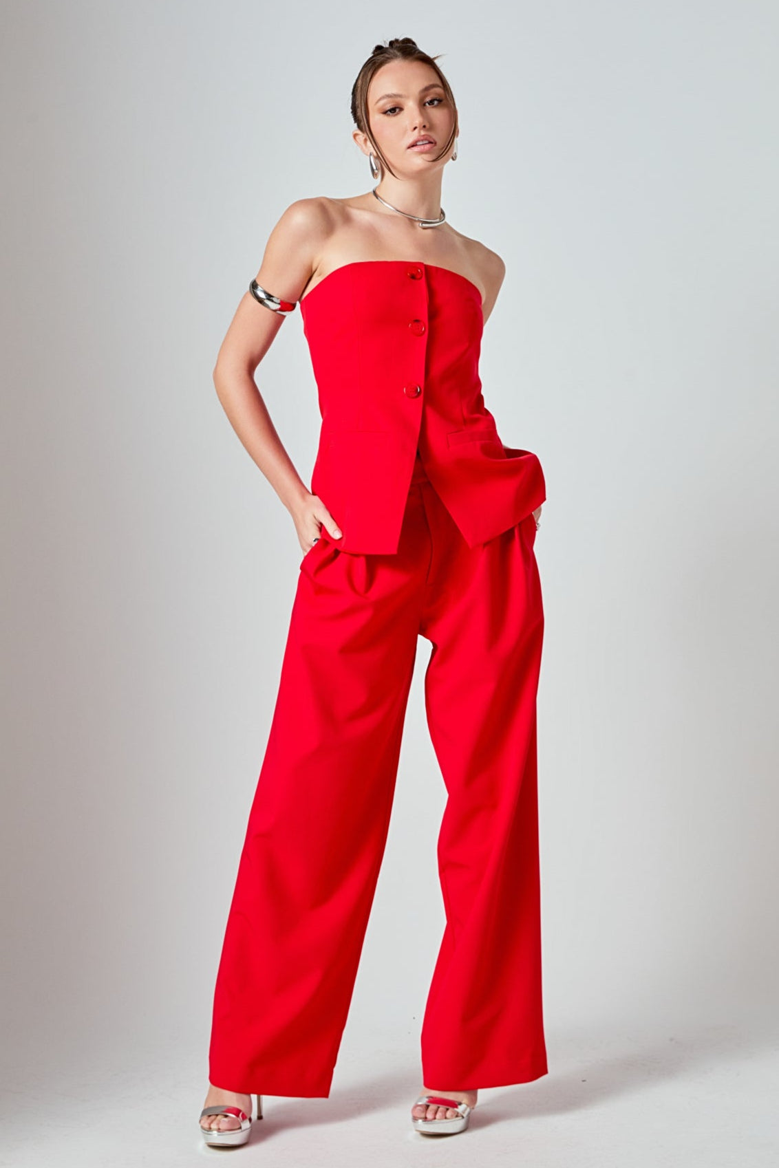 Endless Rose Exclusive | Mid Rise Pleated Wide leg Trousers