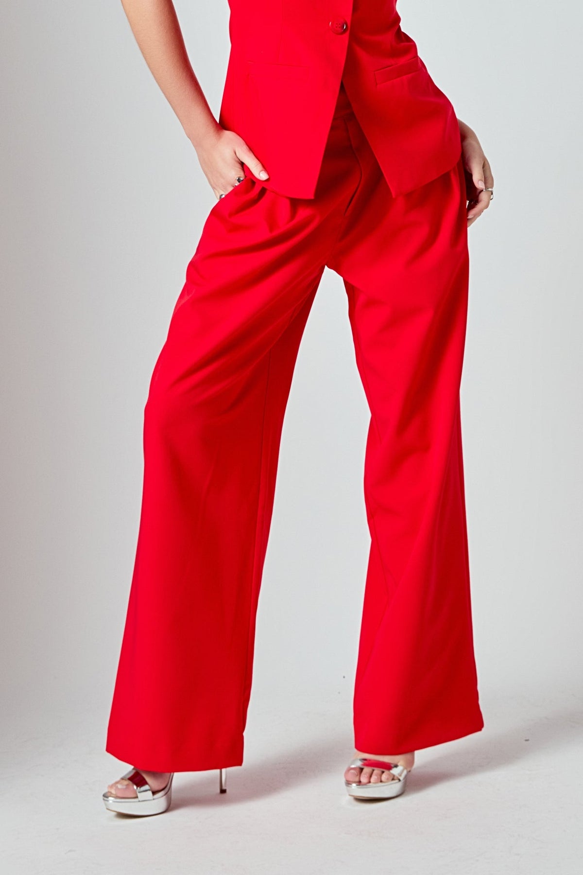 Endless Rose Exclusive | Mid Rise Pleated Wide leg Trousers