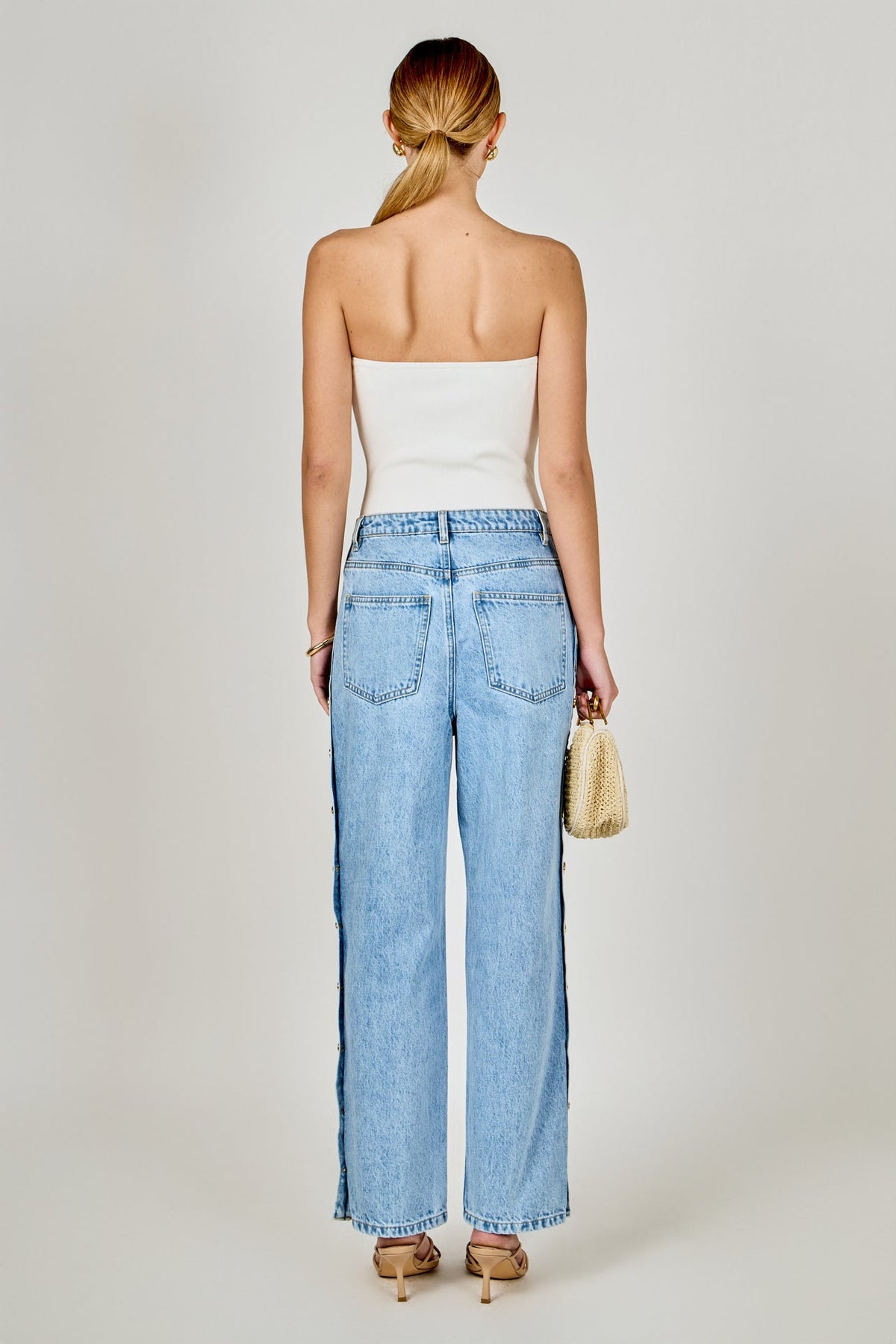 Endless Rose Discount | Mid-Waisted Side Buttoned Jeans
