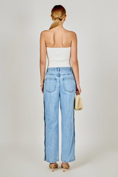 Endless Rose Discount | Mid-Waisted Side Buttoned Jeans