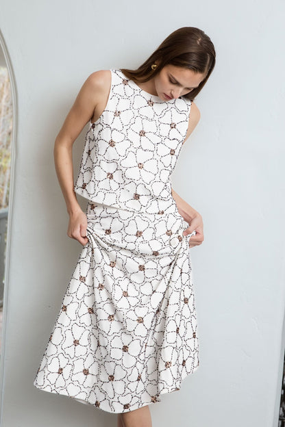 Endless Rose Great Value | Floral Beaded Midi Skirt