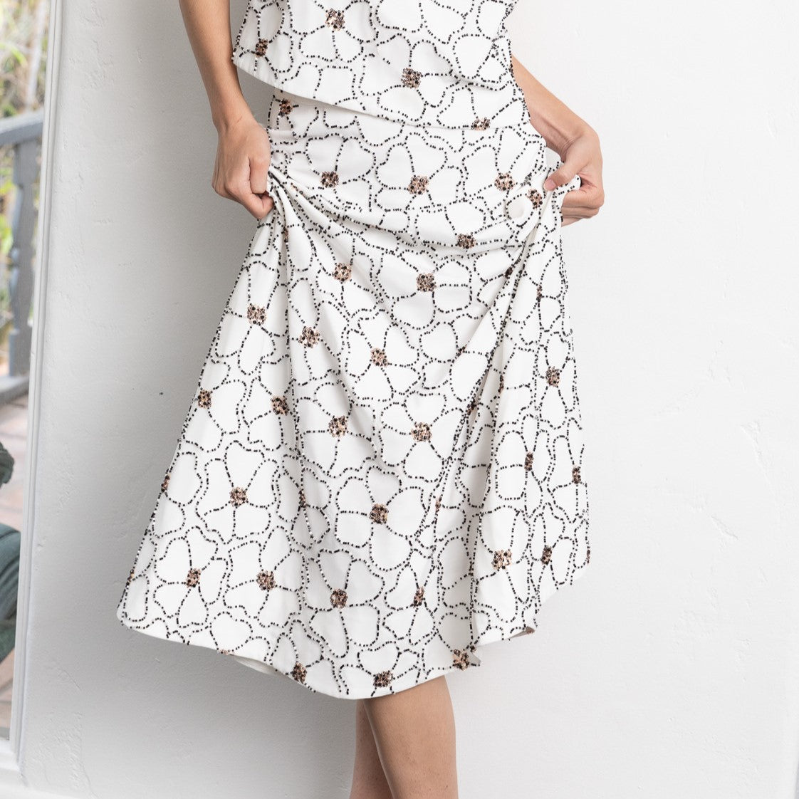 Endless Rose Great Value | Floral Beaded Midi Skirt