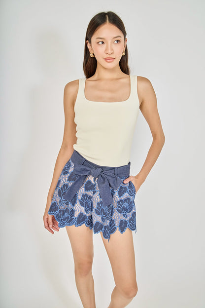 Endless Rose Featured | High Waisted Scalloped Hem Shorts