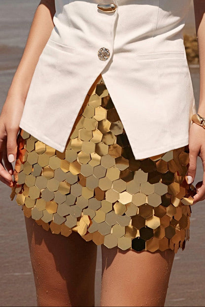 Endless Rose Quality | Hexagonal Sequins Mini Skirt