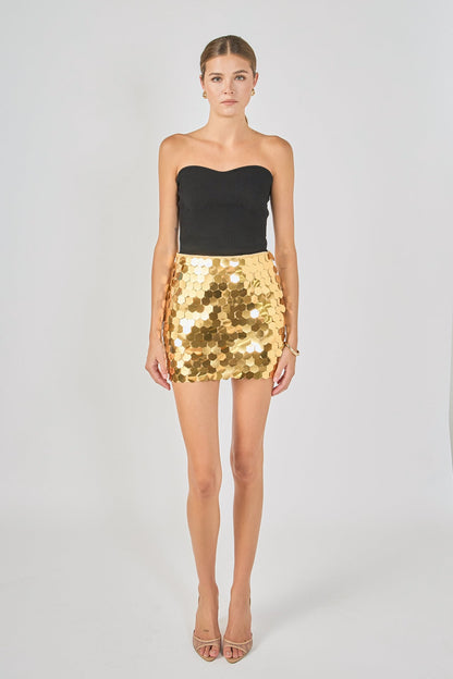 Endless Rose Quality | Hexagonal Sequins Mini Skirt
