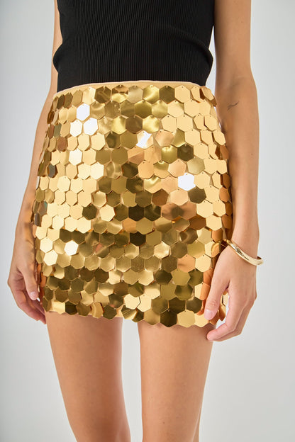 Endless Rose Quality | Hexagonal Sequins Mini Skirt