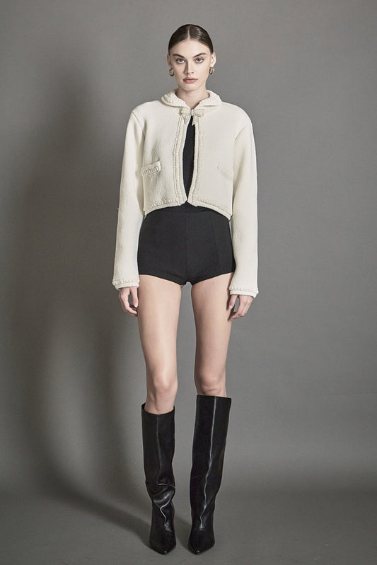 Endless Rose Signature | Cardigan Featuring Braided Trim and Bow Accents