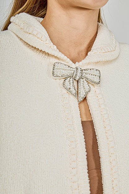 Endless Rose Signature | Cardigan Featuring Braided Trim and Bow Accents