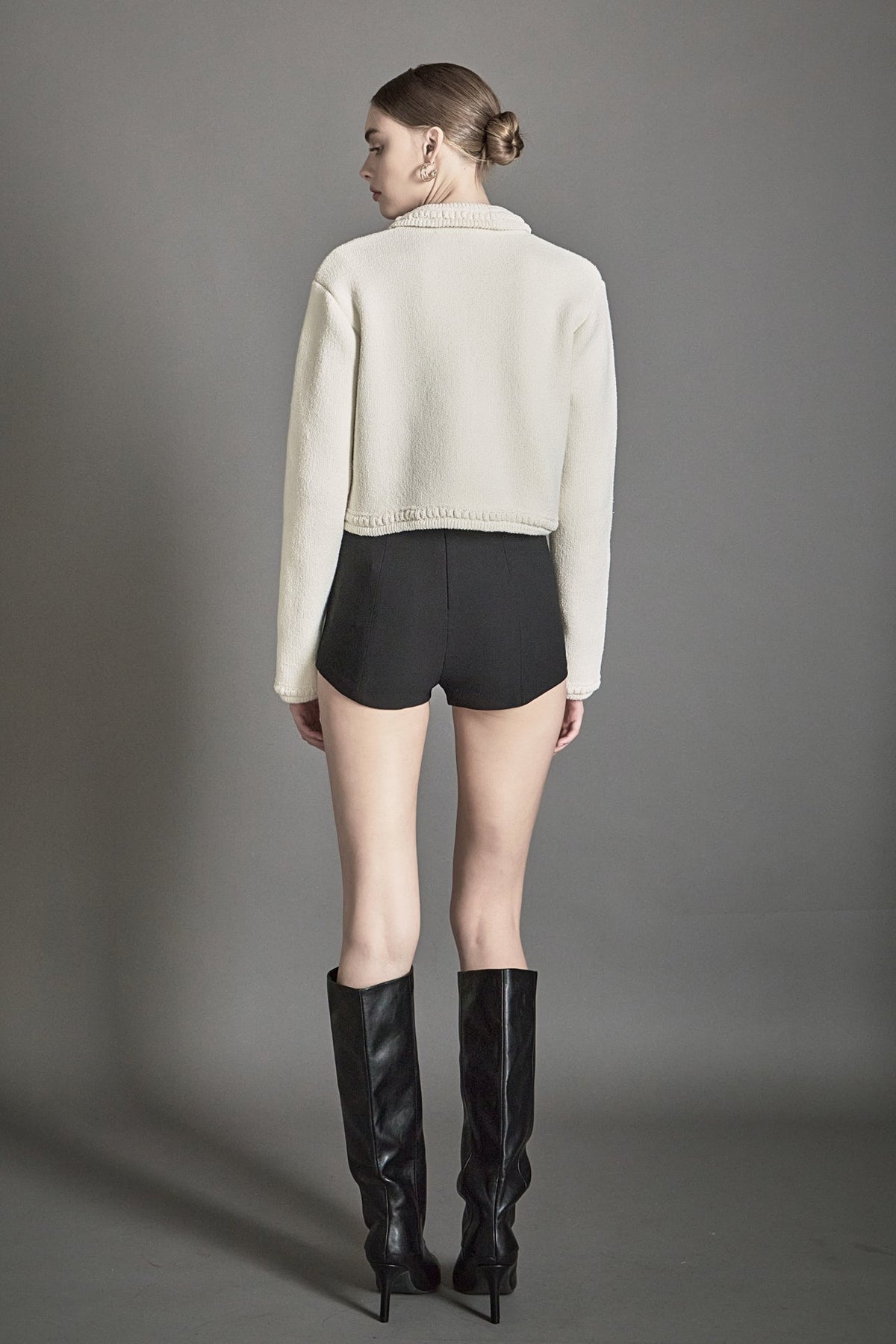 Endless Rose Signature | Cardigan Featuring Braided Trim and Bow Accents