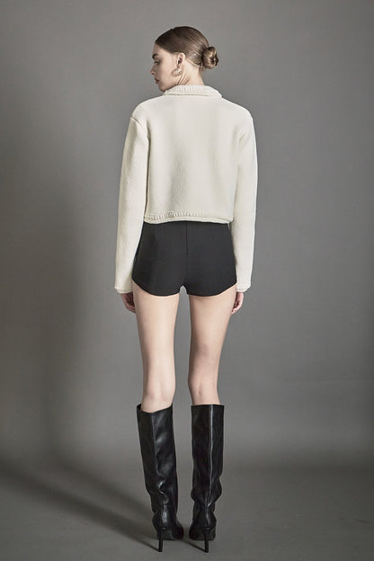 Endless Rose Signature | Cardigan Featuring Braided Trim and Bow Accents