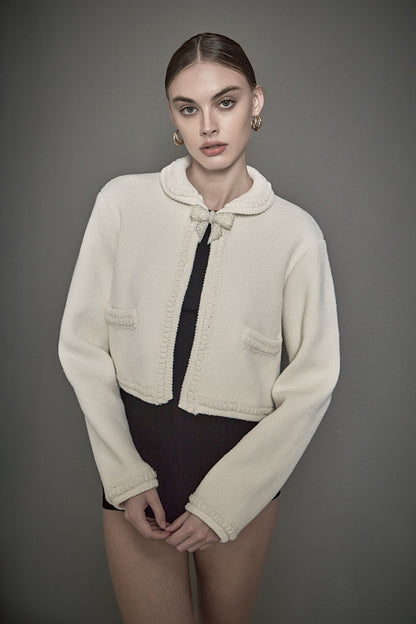 Endless Rose Signature | Cardigan Featuring Braided Trim and Bow Accents