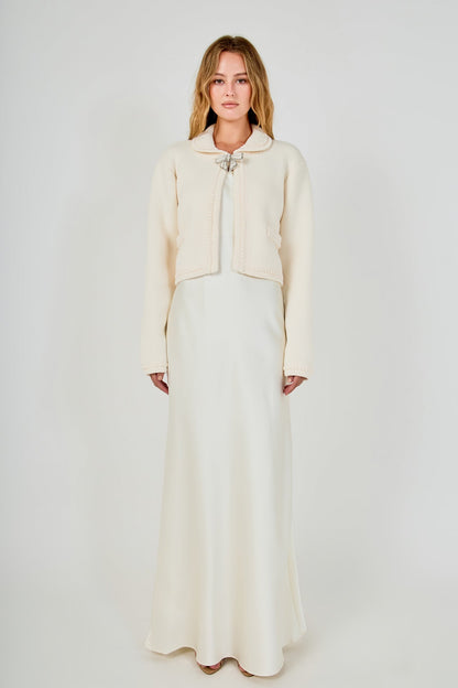 Endless Rose Signature | Cardigan Featuring Braided Trim and Bow Accents