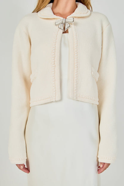 Endless Rose Signature | Cardigan Featuring Braided Trim and Bow Accents