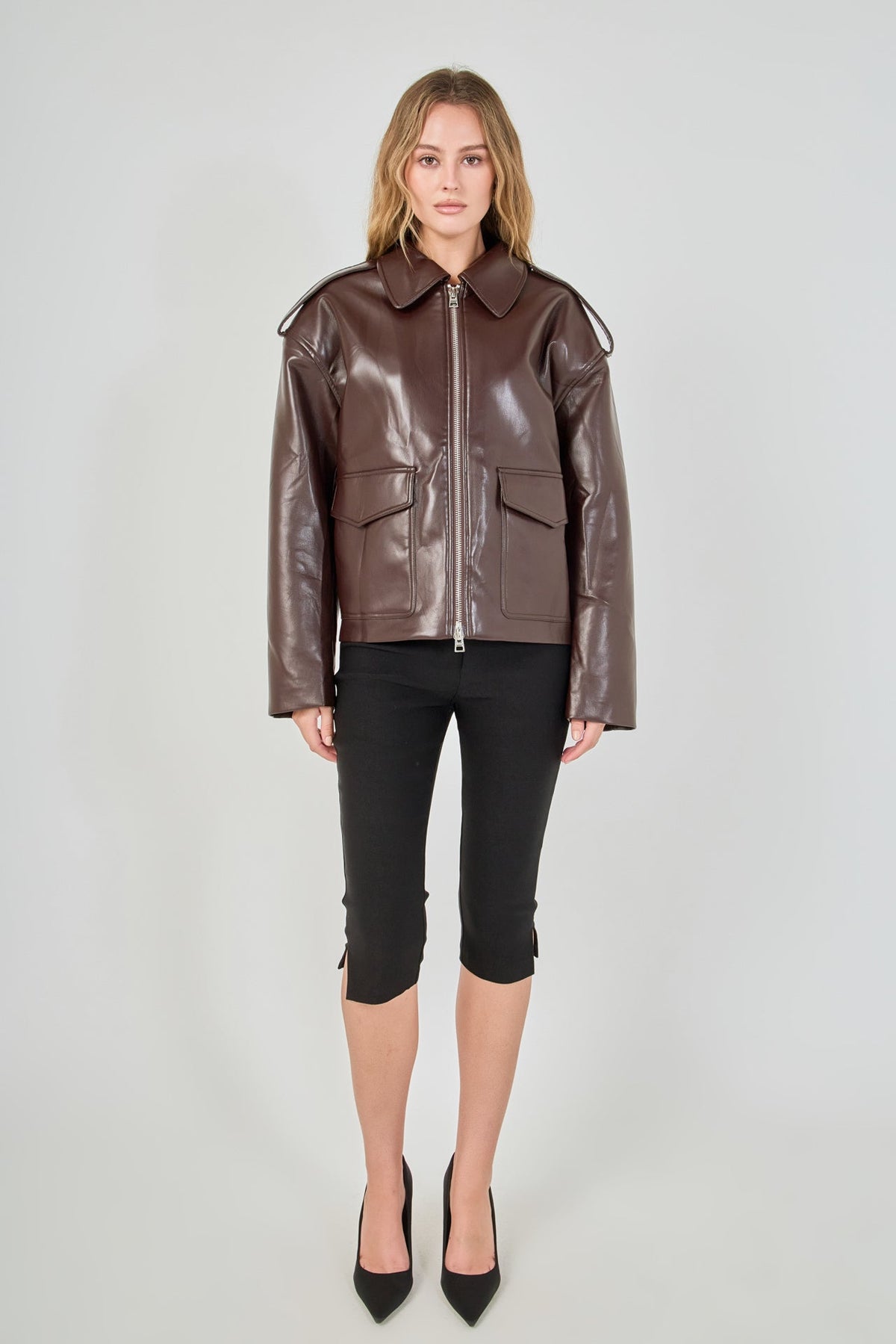 Endless Rose Trending | Vegan Leather Oversized Jacket