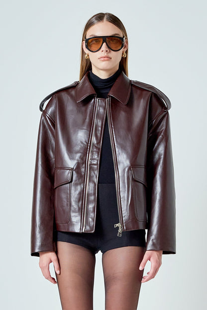 Endless Rose Trending | Vegan Leather Oversized Jacket