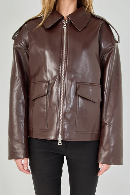 Endless Rose Trending | Vegan Leather Oversized Jacket