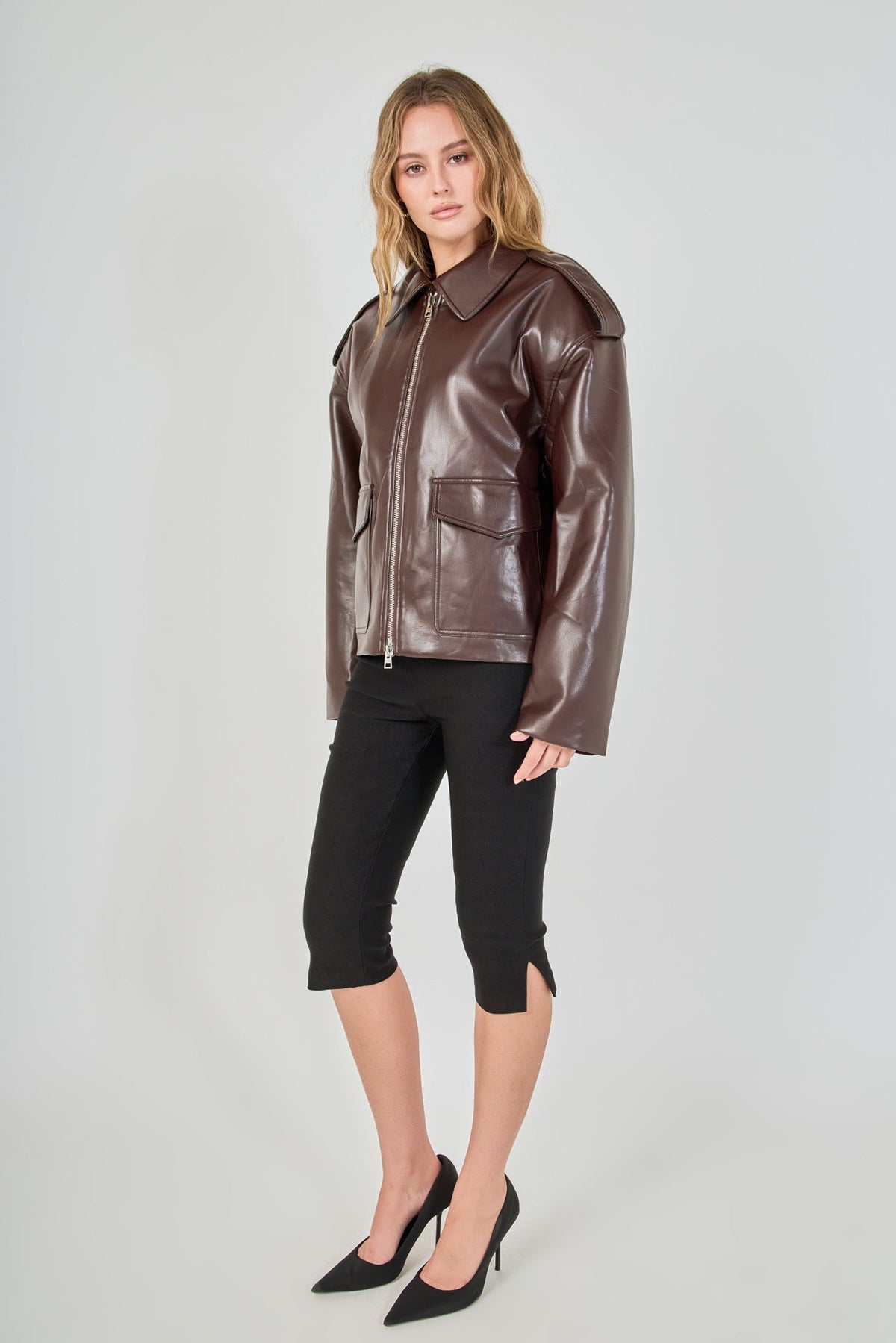 Endless Rose Trending | Vegan Leather Oversized Jacket