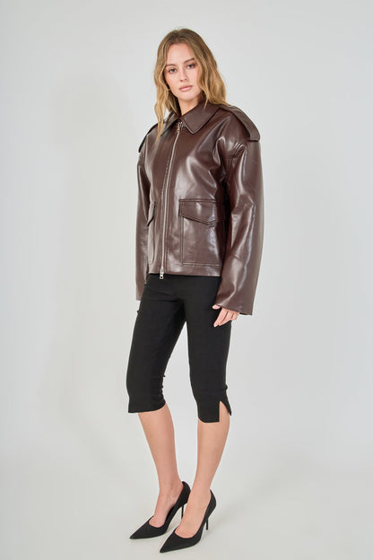 Endless Rose Trending | Vegan Leather Oversized Jacket