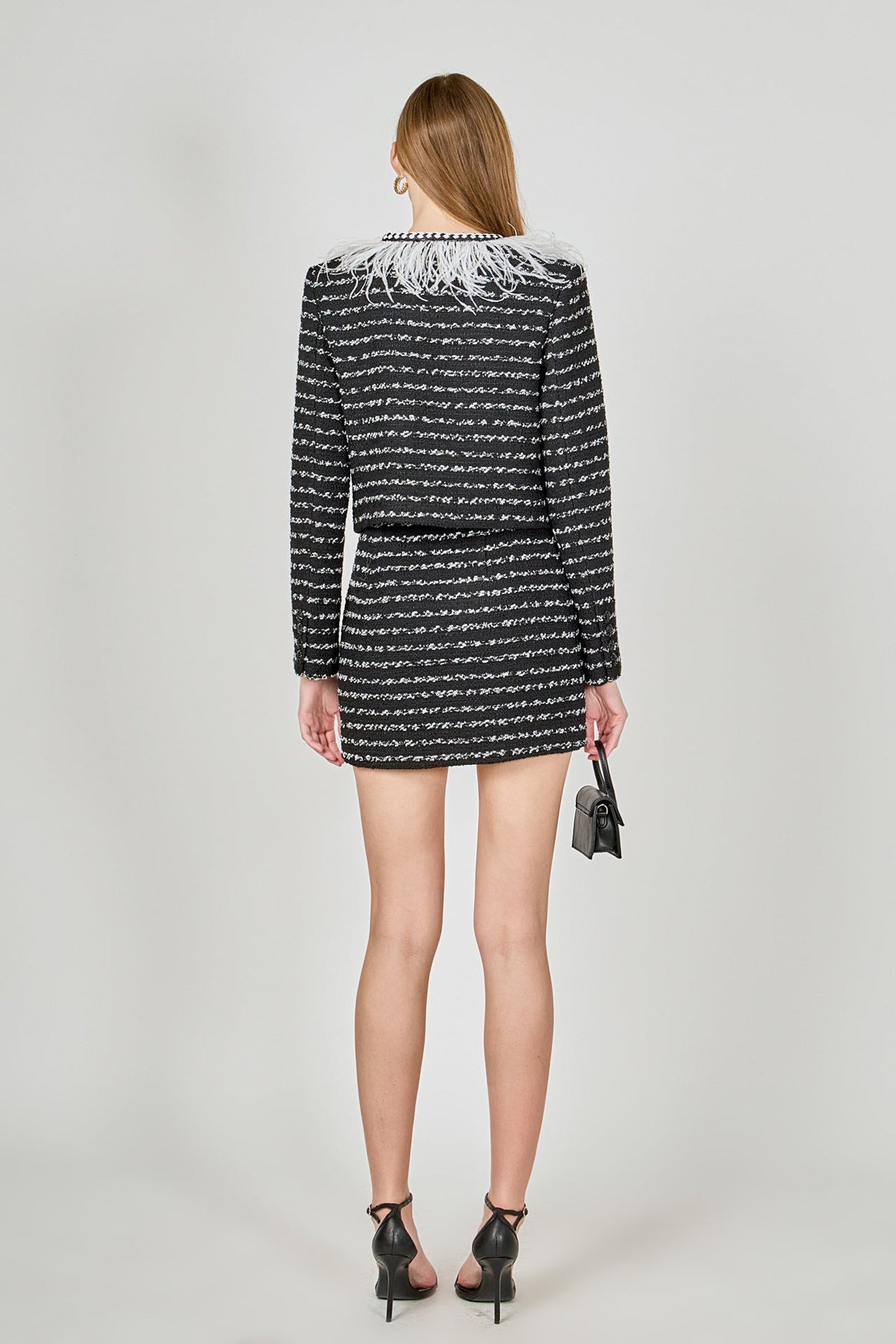 Endless Rose Best Price | Feather Detailed Bow Tweed Jacket