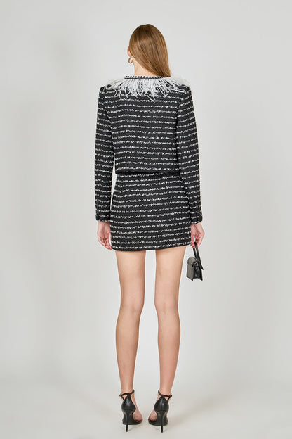 Endless Rose Best Price | Feather Detailed Bow Tweed Jacket