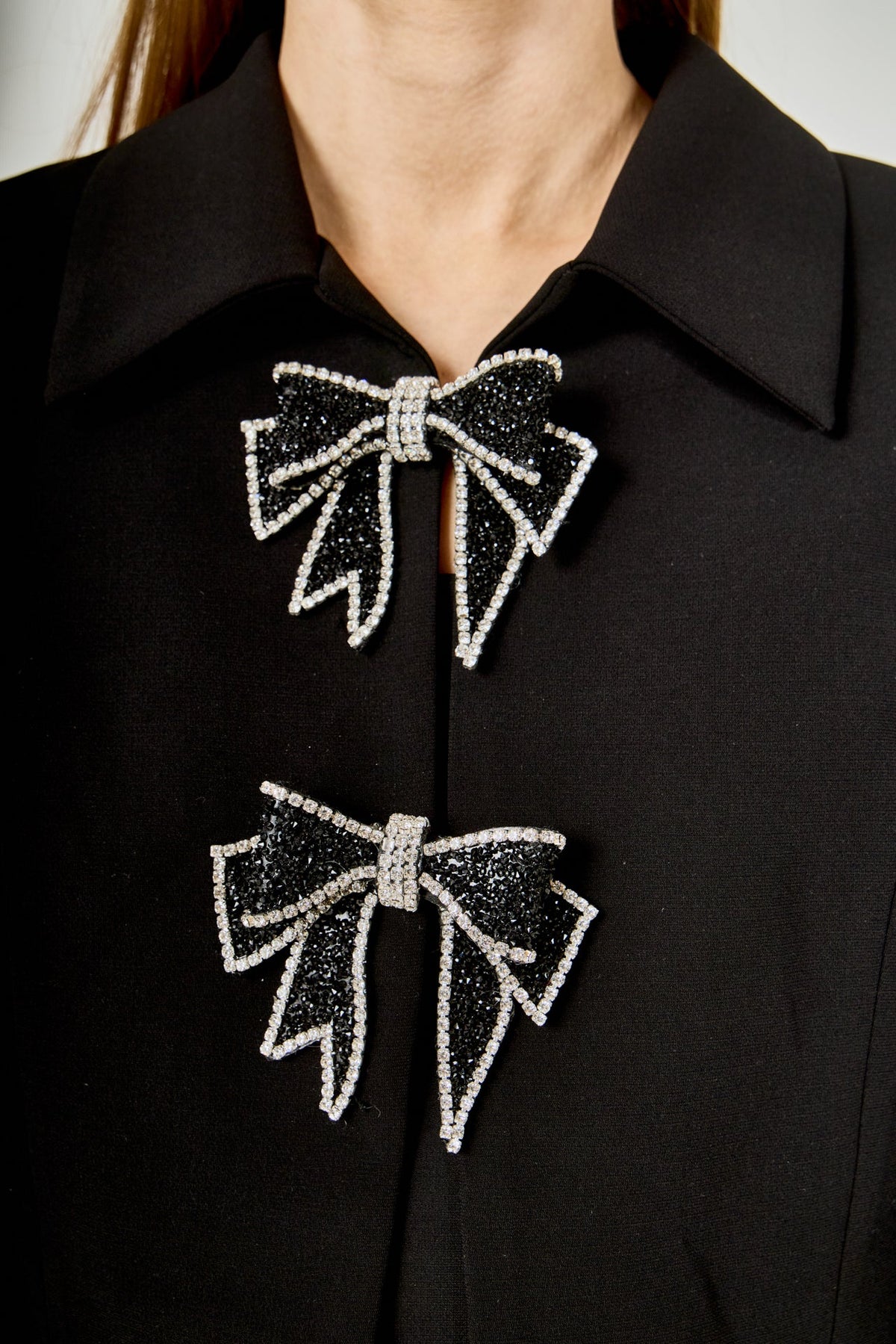Endless Rose Latest | Rhinestone Bow Cropped Jacket