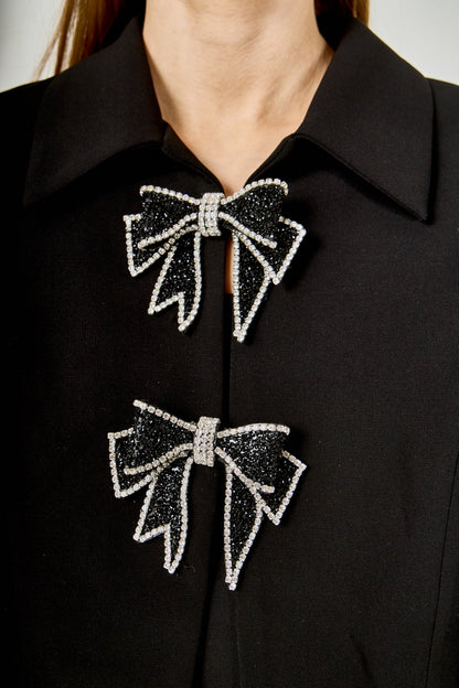 Endless Rose Latest | Rhinestone Bow Cropped Jacket