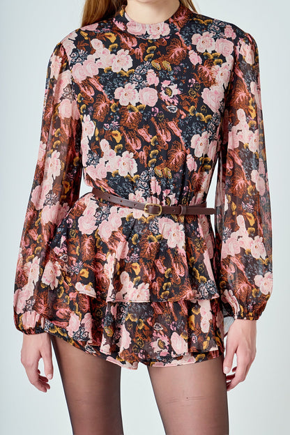 Endless Rose Classic | Printed Chiffon Miini Romper