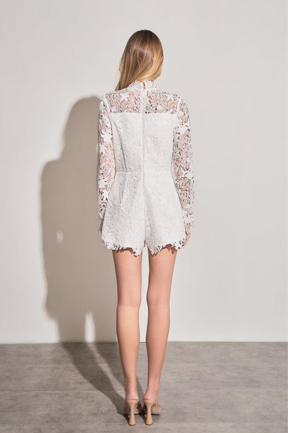 Endless Rose Popular | High Neck Lace Romper