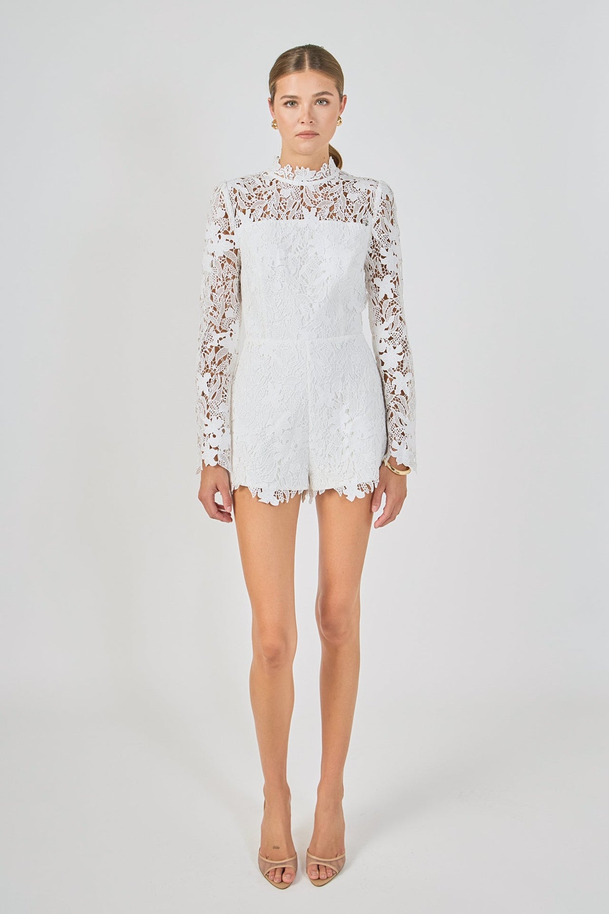 Endless Rose Popular | High Neck Lace Romper