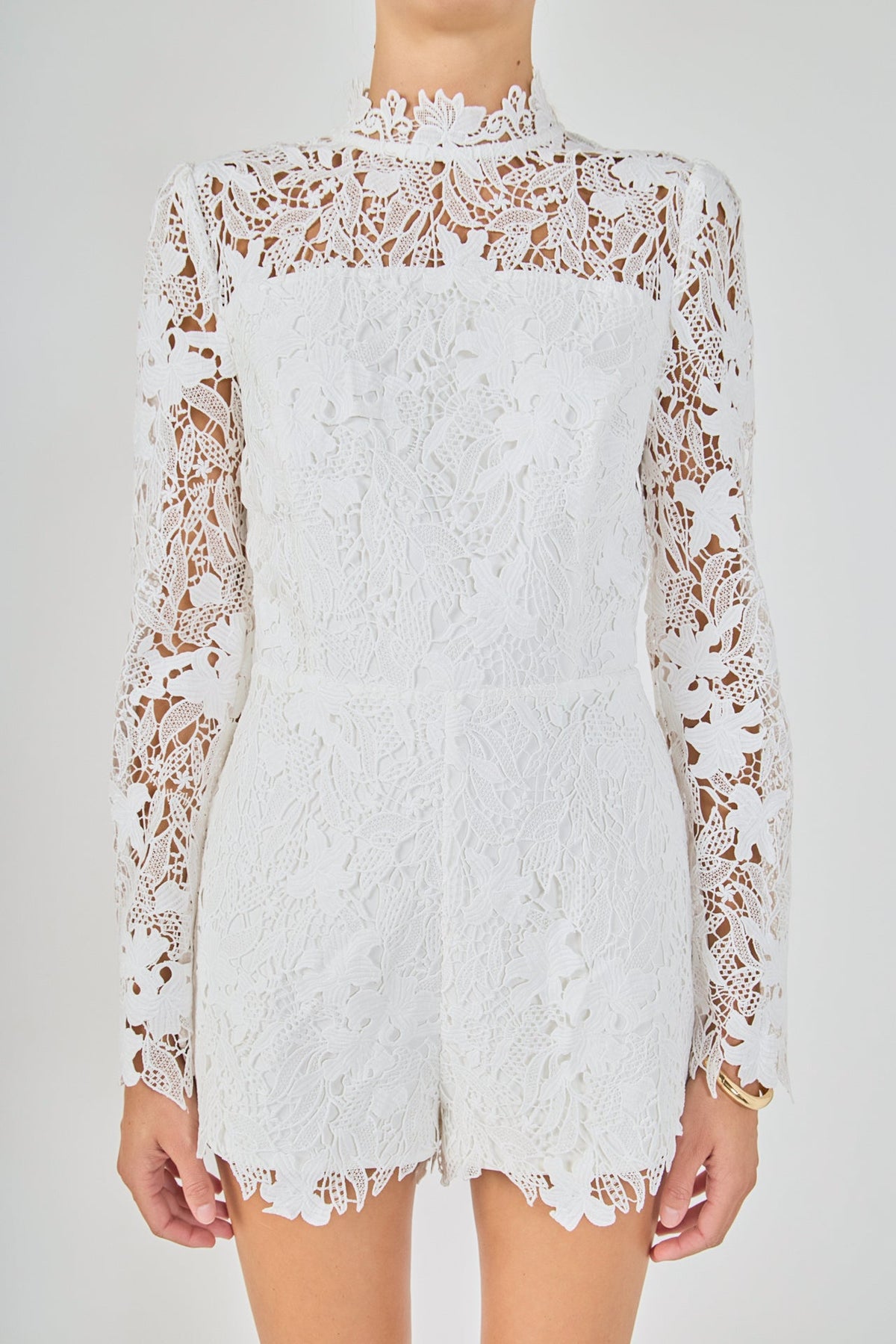 Endless Rose Popular | High Neck Lace Romper